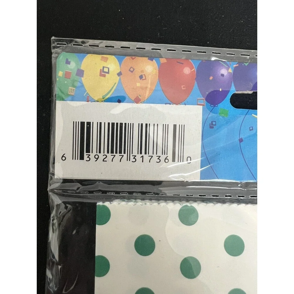 10 Treat Bags – Green Polka Dot – Party Favor Bags – New Sealed